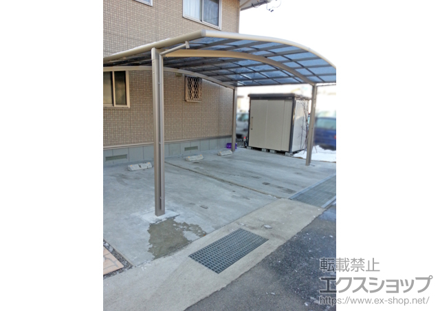 長野県長野市のLIXIL リクシル（トステム）のカーポート カーブポートシグマIII ワイド 積雪〜30cm対応 施工例