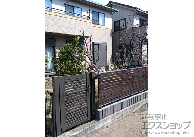 栃木県下都賀郡大平町のの門扉 プリレオR3型門扉 片開き 柱使用 施工例