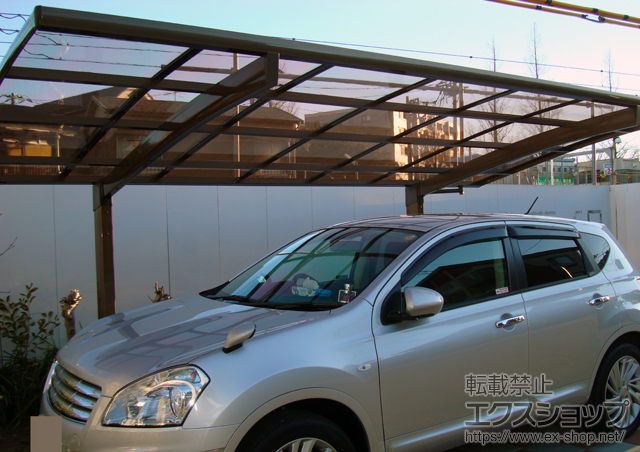 神奈川県川崎市のLIXIL リクシル（トステム）のカーポート カーブポートシグマIII 積雪〜20cm対応 施工例