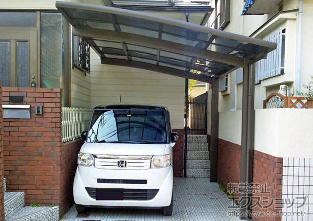 東京都多摩市のLIXIL リクシル（トステム）のカーポート カーブポートシグマIII 積雪〜30cm対応 施工例