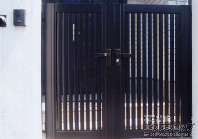 神奈川県川崎市のの門扉 ≪特注≫プリレオ R4型 両開き 施工例