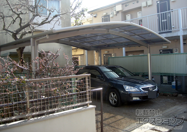 東京都杉並区のLIXIL リクシル（トステム）のカーポート カーブポートシグマIII M合掌 積雪〜20cm対応 施工例