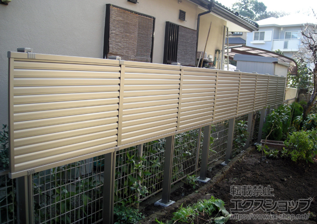 神奈川県海老名市ののフェンス・柵 プリレオR9型フェンス 多段柱施工 施工例