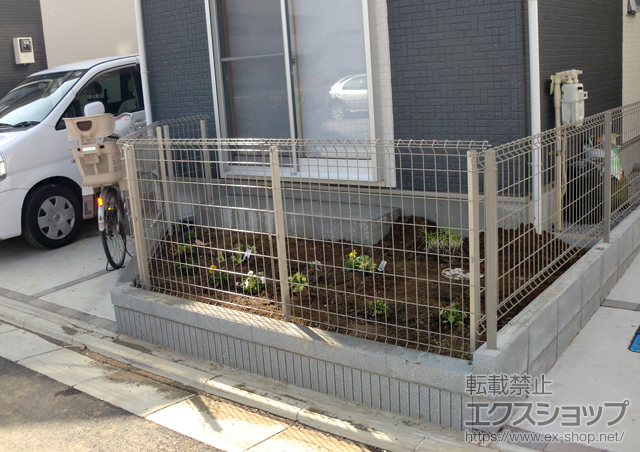 埼玉県さいたま市ののフェンス・柵 イーネットフェンス1F型 自由柱タイプ 施工例