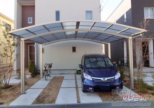 兵庫県神戸市ののカーポート レイナツインポート 積雪〜20cm対応 施工例