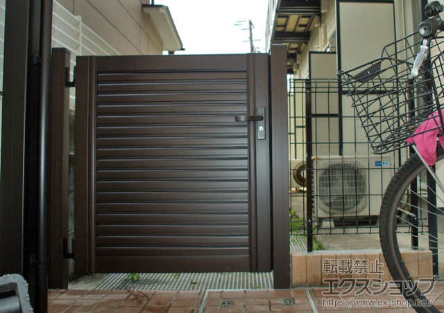 神奈川県藤沢市のの門扉 プリレオ R7型 片開き 門柱使用 施工例
