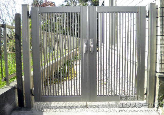 鹿児島県鹿児島市のの門扉 プリレオ R2型 両開き 施工例