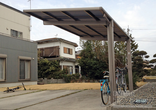 千葉県茂原市のLIXIL リクシル（トステム）のカーポート レークポートシグマIII 積雪〜30cm対応+ 屋根材ホルダー 施工例