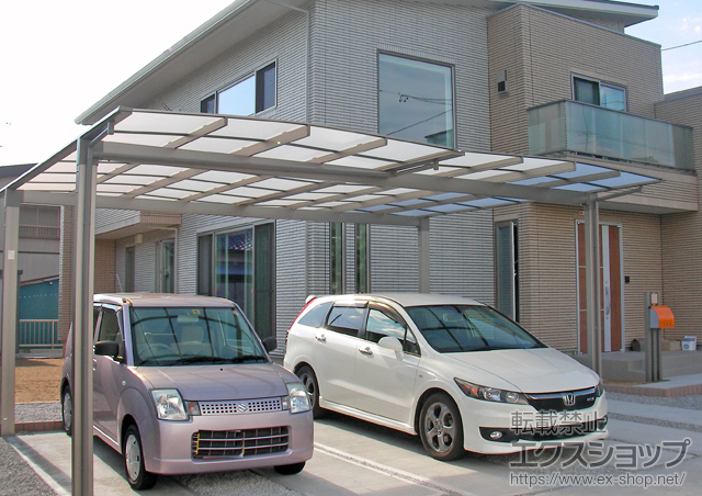 静岡県浜松市のLIXIL リクシル（トステム）のカーポート エックスルーフ ワイド 積雪〜20cm対応 施工例