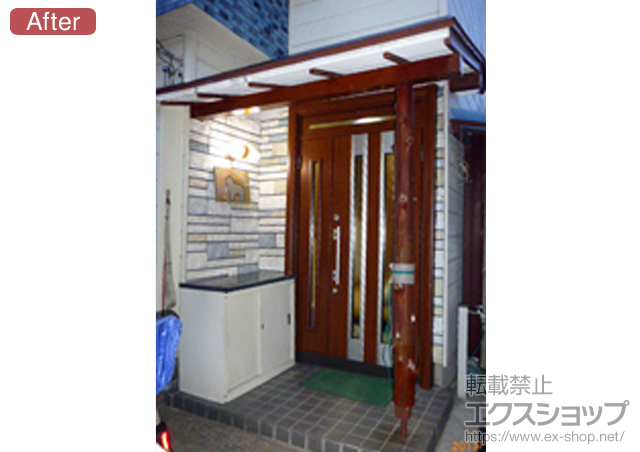 千葉県浦安市のLIXIL リクシル（トステム）の玄関ドア リシェント k4仕様20親子ランマ付右吊元 300型 施工例