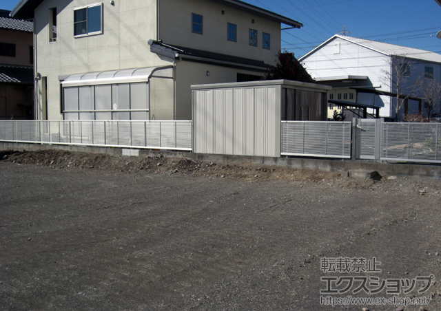 静岡県藤枝市ののフェンス・柵 エクスラインフェンス1型 自由柱タイプ 施工例