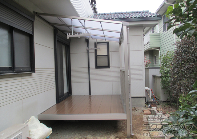 千葉県野田市のLIXIL リクシル（トステム）のテラス囲い・サンルーム ほせるんですII F型 オープンタイプ 積雪〜20cm対応 施工例