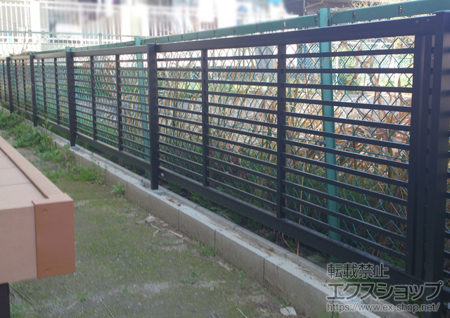 愛知県稲沢市ののフェンス・柵 エクスラインフェンス12型 自由柱タイプ 施工例