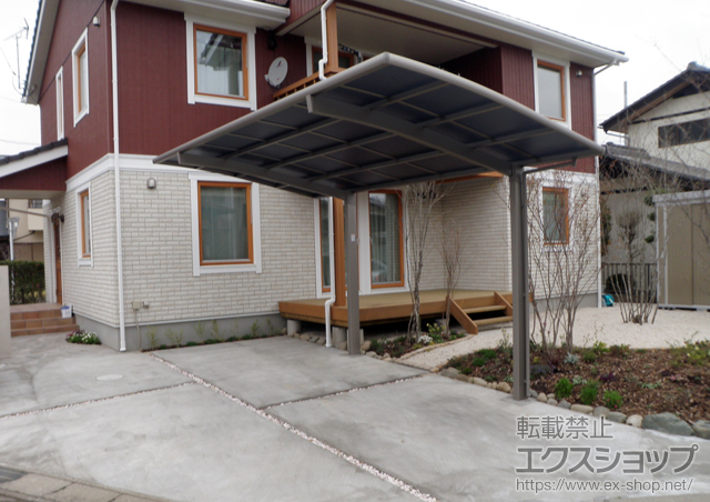 群馬県前橋市のLIXIL リクシル（トステム）のカーポート カーブポートシグマIII 積雪〜20cm対応 施工例