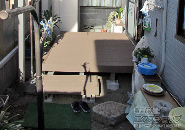 静岡県静岡市ののウッドデッキ リウッドデッキ 200＋独立式リウッドステップ2型 施工例