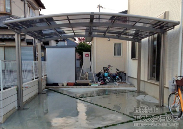 兵庫県加古川市のLIXIL リクシル（トステム）のカーポート カーブポートシグマIII ワイド 積雪〜20cm対応 施工例