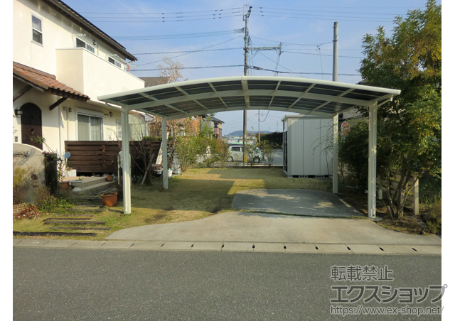 熊本県熊本市のLIXIL リクシル（トステム）のカーポート カーブポートシグマIII ワイド 積雪〜20cm対応 施工例