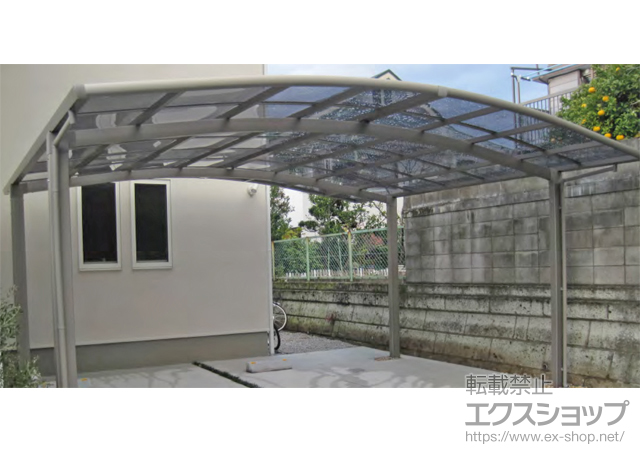 神奈川県川崎市のLIXIL リクシル（トステム）のカーポート カーブポートシグマIII ワイド 積雪〜20cm対応 施工例