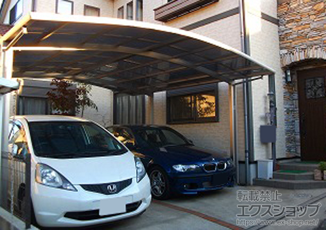 千葉県習志野市のLIXIL リクシル（トステム）のカーポート カーブポートシグマIII ワイド 積雪〜20cm対応 施工例