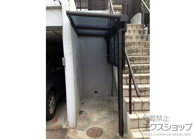 大阪府枚方市ののテラス屋根 ヴェクターテラス F型 テラスタイプ 単体 積雪〜20cm対応＋ヴェクターテラス用 前面パネル 1段 施工例