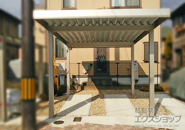 京都府福知山市ののカーポート ジーポートneo 積雪100cmAタイプ 角柱4本  標準鼻隠し 積雪〜100cm対応 施工例