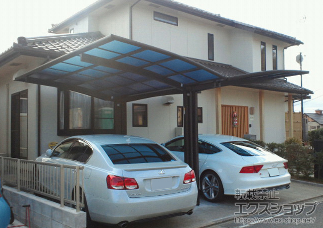 福島県いわき市ののカーポート レイナポートグラン Y合掌　積雪〜20cm対応 施工例