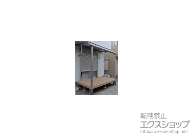 福岡県大野城市ののテラス屋根 プレシオステラス R型 テラスタイプ 単体 積雪〜20cm対応＋吊下げ物干し 標準 2本入 施工例