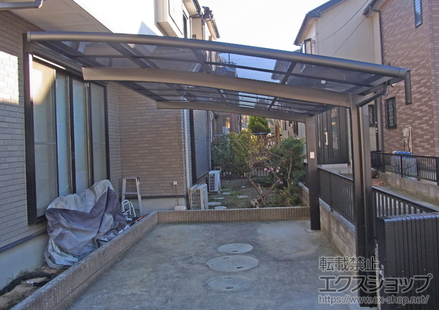 千葉県鎌ケ谷市のLIXIL リクシル（トステム）のカーポート カーブポートシグマIII 積雪〜20cm対応 施工例