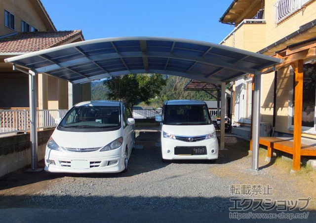 鹿児島県霧島市ののカーポート プレシオスポート ワイド 積雪〜20cm対応＋屋根ふき材補強部品 施工例