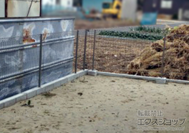 宮城県多賀城市ののフェンス・柵 ハイグリッドフェンスUF8型 フリーポールタイプ 施工例