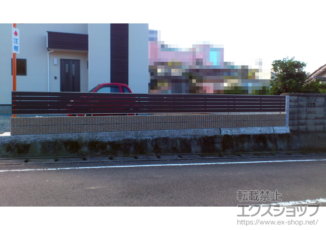 愛媛県伊予市ののフェンス・柵 ジオーナフェンス YS型 マテリアルカラー フリーポールタイプ 施工例