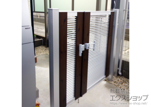 愛知県豊橋市のの門扉 マイリッシュA11型 両開き親子 門柱タイプ 施工例