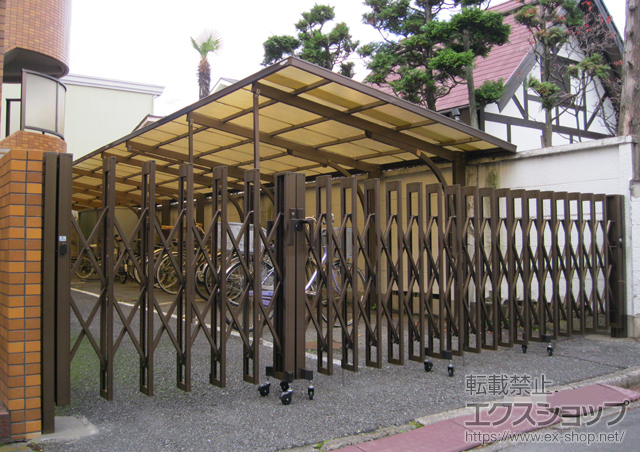 東京都杉並区ののカーゲート アルシャインII M型 Aタイプ ノンレール 両開き親子 施工例