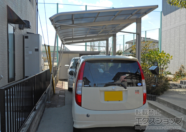 福島県福島市のLIXIL リクシル（トステム）のカーポート レガーナポートシグマIII 延長 耐風圧強度仕様 積雪〜30cm対応 施工例