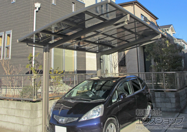 千葉県船橋市のLIXIL リクシル（トステム）のカーポート レグナスポートシグマIII 耐風圧強度仕様 積雪〜30cm対応 施工例