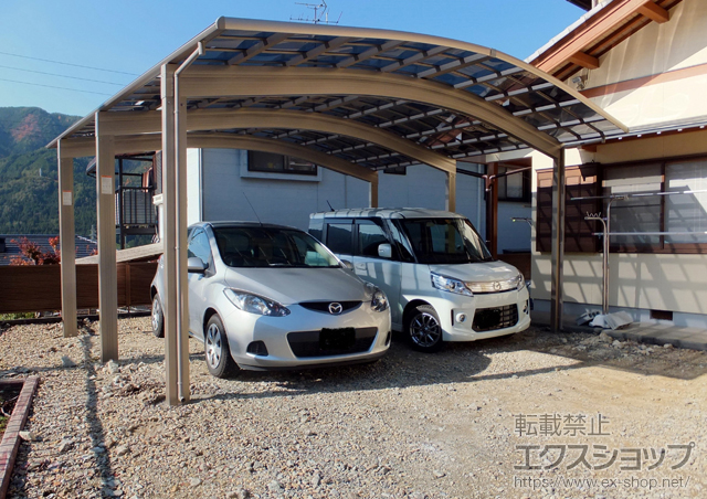 岐阜県下呂市のLIXIL リクシル（トステム）のカーポート レグナスポートシグマIII 3000 ワイド 積雪〜100cm対応 施工例