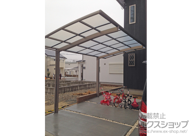 大阪府堺市のLIXIL リクシル（トステム）のカーポート カーブポートシグマIII 積雪〜20cm対応 施工例