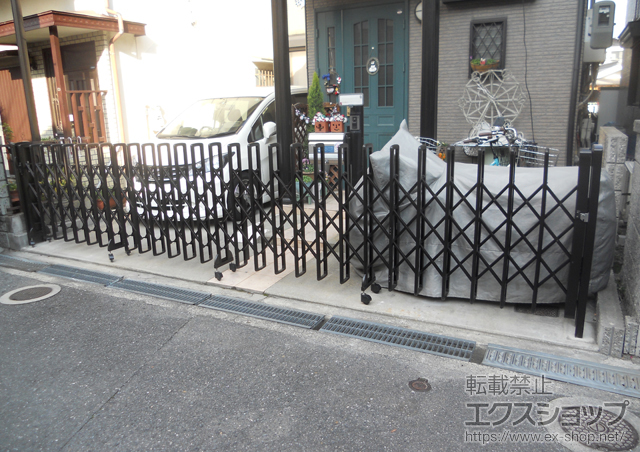 大阪府寝屋川市ののカーゲート レイオス1型58S ノンレール 片開き 施工例