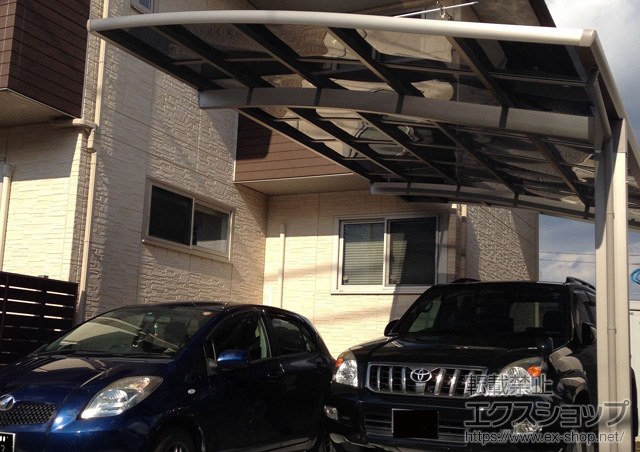 愛媛県松山市のLIXIL リクシル（トステム）のカーポート カーブポートシグマIII 積雪〜20cm対応 施工例
