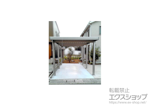 石川県加賀市のLIXIL リクシル（トステム）のカーポート テリオスポートIII 3000 角柱6本仕様 積雪〜100cm対応 施工例