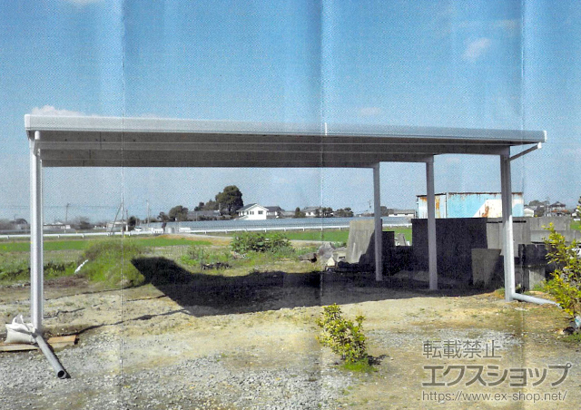 熊本県熊本市のLIXIL リクシル（トステム）のカーポート テリオスポートIII 900 3台用 奥行延長 角柱6本仕様 積雪〜30cm対応 施工例