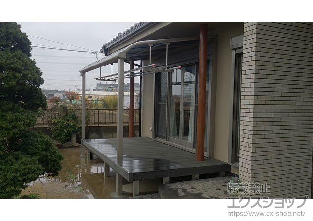 埼玉県吉川市ののウッドデッキ リウッドデッキ 200＋リウッドデッキ 200 テラス柱用カバー(柱2本分) 施工例