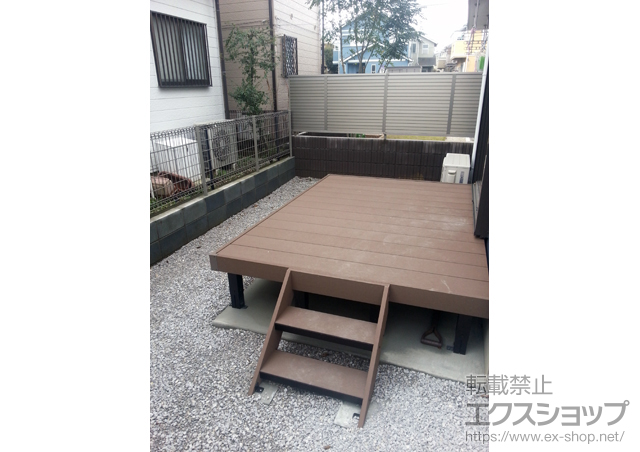 埼玉県上尾市ののウッドデッキ リウッドデッキ 200＋リウッドステップ5型 Sタイプ 2段 施工例