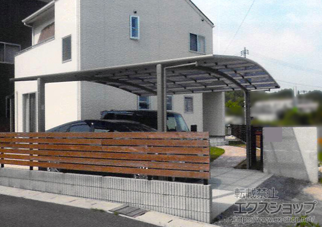 山口県下関市のLIXIL リクシル（トステム）のカーポート カーブポートシグマIII ワイド 積雪〜20cm対応 施工例