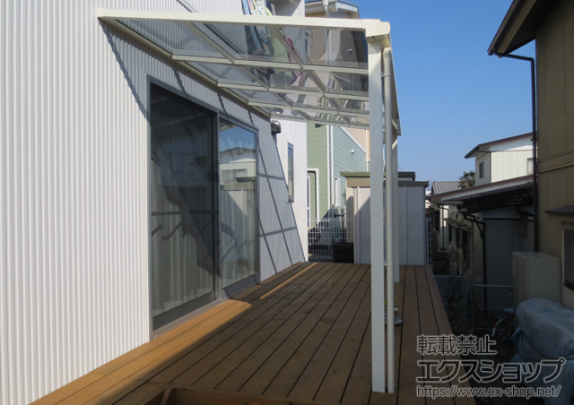 宮城県仙台市のLIXIL リクシル（トステム）のテラス屋根 ライザーテラスII F型 テラスタイプ 単体 積雪〜20cm対応 施工例