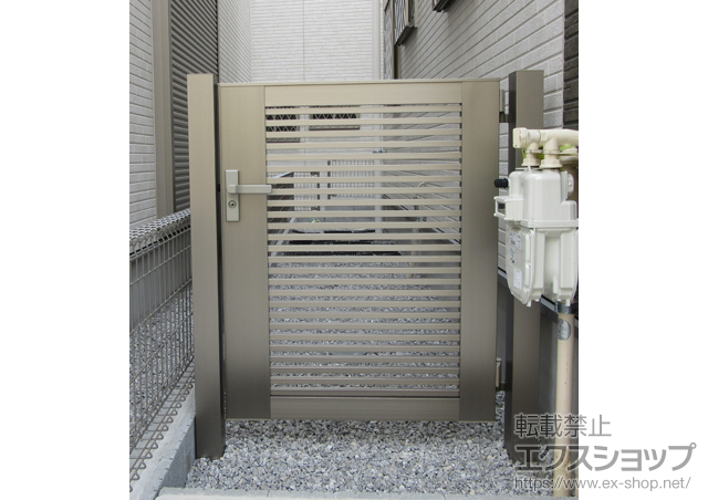東京都西東京市のの門扉 ライシス門扉 1型 細横桟 片開き 柱使用 施工例