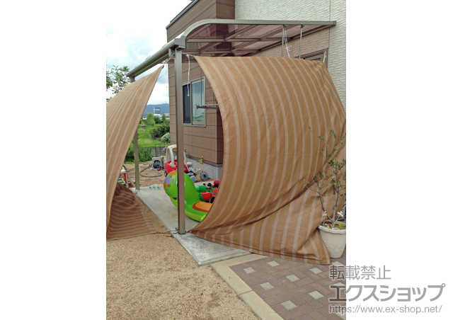 岡山県倉敷市のLIXIL リクシル（トステム）のテラス屋根 ライザーテラスII R型 テラスタイプ 単体 積雪〜20cm対応+ 施工例