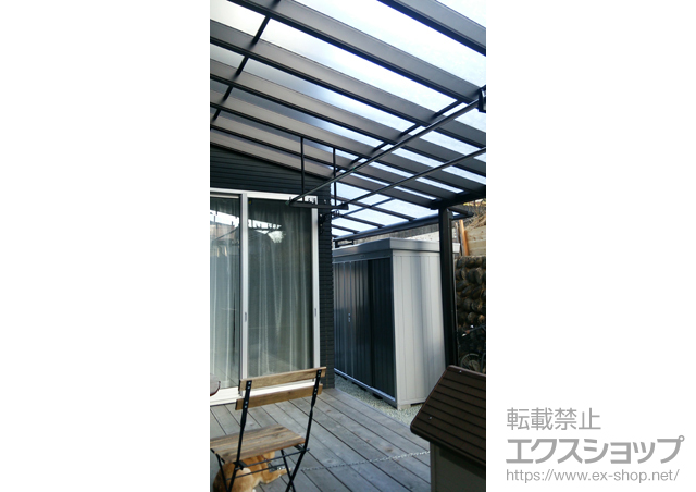 宮城県名取市ののテラス屋根 ヴェクターテラス F型 ビッグサイズ 単体 積雪〜20cm対応 施工例