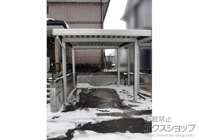 岩手県紫波郡矢巾町ののカーポート ジーポートneo Aタイプ 角柱4本仕様 標準鼻隠し 積雪〜100cm対応 施工例