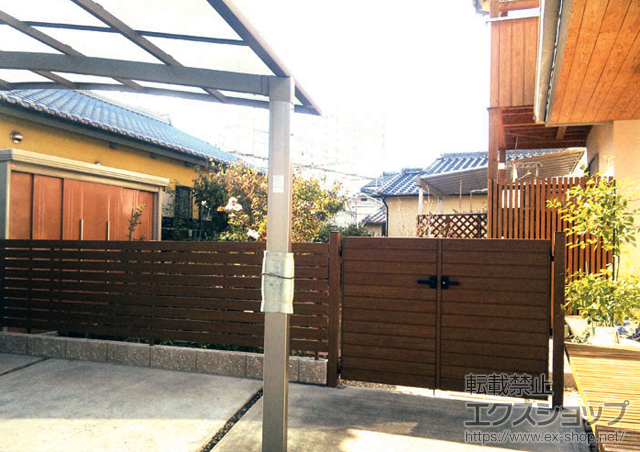 大分県大分市ののフェンス・柵 スタンダードフェンス3型 自由柱施工 施工例